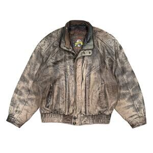 Vintage Wilson’s Adventure Bound Leather Jacket Mens M Aviator Distressed Faded